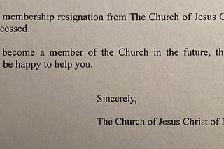 My Resignation Letter from the Mormon Church