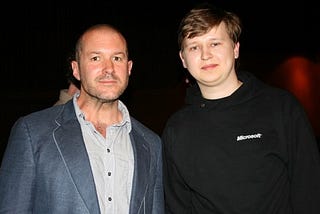 Me with Jonathan Ive at the premier of “Objectified” documentary by Gary Hustwit in London in 2009