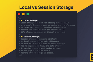 Local storage vs session storage