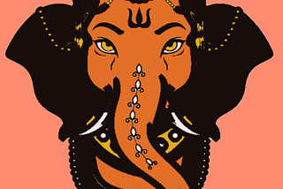 Ganesha, Hindu God, with a pleasant face, spreading prosperity