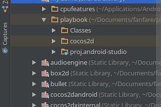 Using externalNativeBuild with cocos2d-x