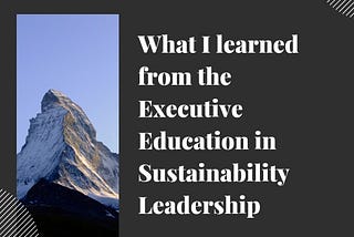 Executive Education in Sustainability Leadership