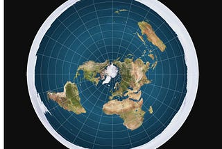 Flat earth map, with the ice wall at the perimeter