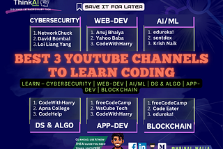 Best 3 YouTube Channels to Learn Coding