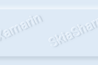 “Xamarin and SkiaSharp” text with neomorphism effects