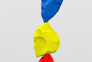 Ugo Rondinone, ‘small red yellow blue mountain’, 2023