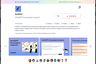 Product Hunt Review: “Kraftful” a ChatGPT style product research