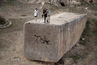 Giant rectangular stones were found …