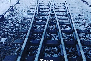 An image of two railway tracks touching each other before again going away in black and white color combination with snow cover in the upper half and a caption “Know Your Concept”.