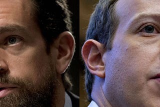Dorsey and Zuckerberg, US Congress, (Bloomberg)