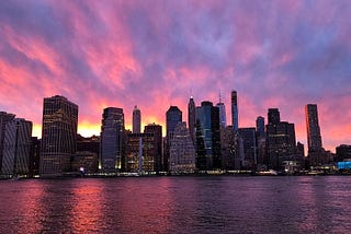 When the wind blows in a sunset in New York