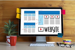 website wireframe on a screen