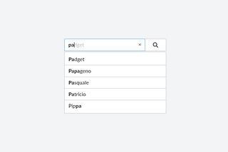 Typeadhead search example