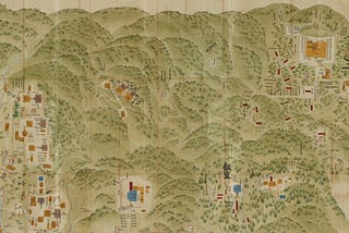 Old Maps of Enryakuji Temple on Mt. Hiei, “Sanmon-Santō Sakamoto Sōezu” (1767)