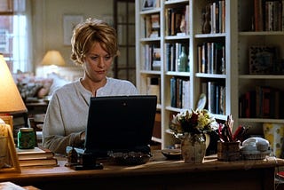 Meg Ryan using an ancient laptop in “You’ve Got Mail” movie.