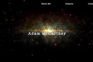 Screenshot of Adam’s portfolio.