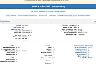 DeprecatedFixerBot reaches 100,000 edits