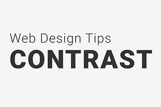 Web Design Tips : Contrast