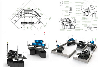 Design and technical drawings for popular PSAP control consoles in North America