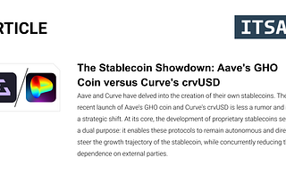 The Stablecoin Showdown: Aave’s GHO Coin versus Curve’s crvUSD