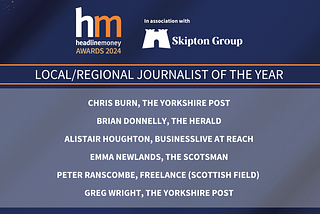 Six regional journalists shortlisted for business awards