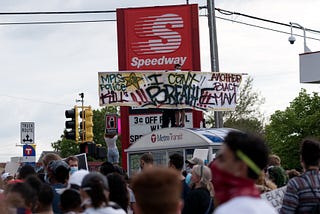 A Speedway gas station in Minneapolis during the George Floyd riots.