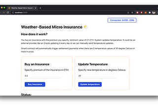 Weather-Based Micro Insurance application using Blockchain and React