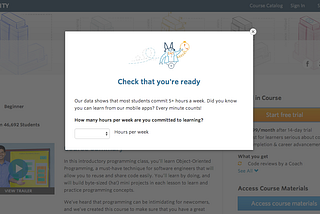 Udacity A/B Testing: Should It Launch the “Hours Per Week Commited” Question?