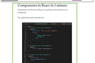 Components of React in 1 minute