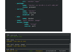 Ansible Playbook to configure docker, enable it’s services and start the webserver