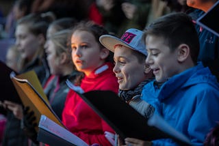 Young people singing at Lancashire Encounter Festival.