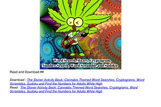 readget [PDF] Download The Stoner Activity Book: Cannabis Themed Word Searches, Cryptograms, Word