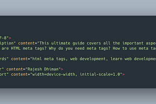 HTML Meta Tags- Everything a front-end developer should know