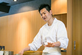 A chef who found his life’s passion in crafting sushi, which he likens to a stage where he plays…