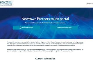 Announcing the Newtown Partners Token Portal
