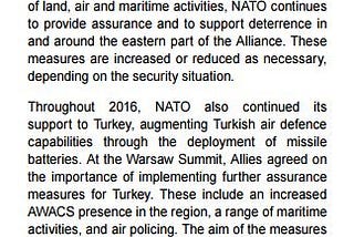 NATO Genel Sekreteri’nin 2016 raporunda Türkiye