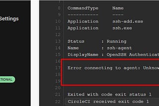 ‘Error Connecting To Agent: Unknown Error’ in CIRCLECI Windows VM