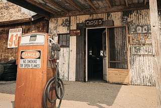 An old abandoned gas station.