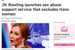 JK ROWLING’S SHELTER FOR VICTIMS OF VIOLENCE IS JUST ANOTHER TERF FACTORY