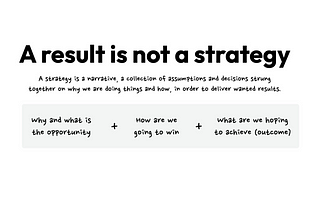 A result is not a strategy