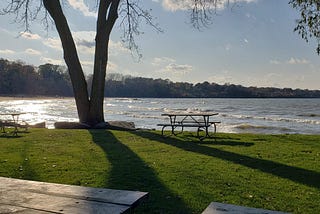 Beach on a bench