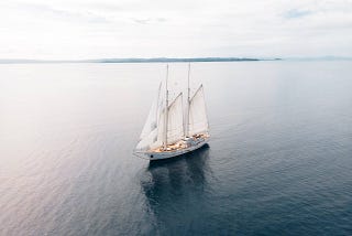 An aerial shot of Mutiara Laut Yacht