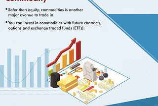 There are a number of ways to invest in commodities, such as futures contracts, options, and ETFs.