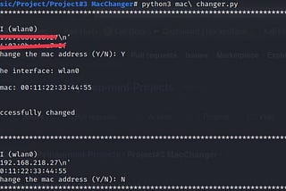 Project#3 MacChanger With Python