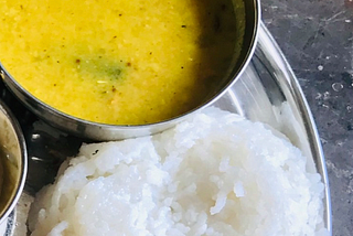 Rice and Dal cooked in Indian Style.