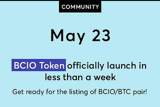 BCIO Token officially launch in less than a week