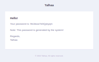 Send Random Password To Email On New Registered User In Laravel 9