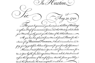 Source: Wikipedia English Roundhand writing Copperplate
