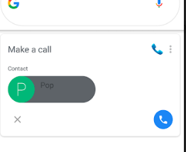 Image showing contact selected for calling by google voice command