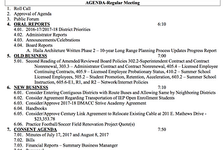 August 2017 School Board Meeting